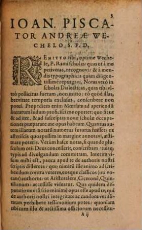P. Rami Scholae In Tres Primas Liberales Artes : Videlicet 1 Grammaticae: 2 Rhetoricae, quae olim Quaestiones Brutinae: 3 Dialecticae, quae olim Animadversiones in Organum Aristotelis, 1