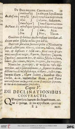 Caput V: De Declinationibus contractis