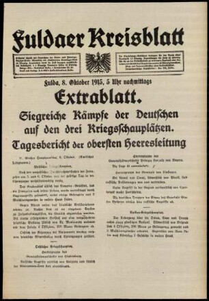 Ausgabe vom Freitag, den 08. Oktober 1915.