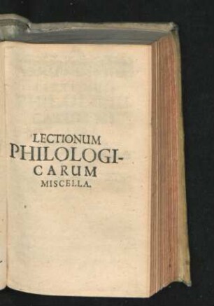 Lectionum Philologicarum Miscella.