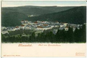 Marienbad. Blick vom Aussichtsturm. Bemalte Fotografie