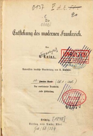 Die Entstehung des modernen Frankreich, 2,1. Das revolutionäre Frankreich ; Abt. 1