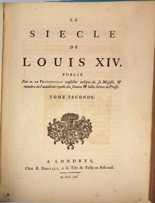 Le Siècle De Louis XIV., 2