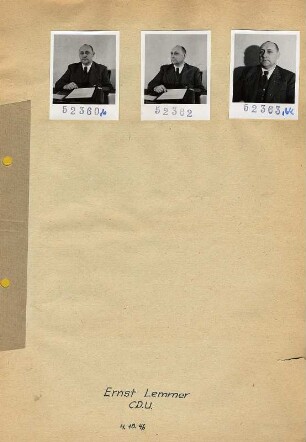 Portraitserie Ernst Lemmer