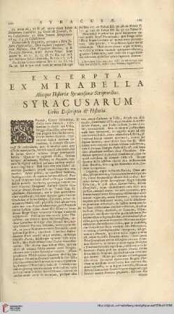 Excerpta ex Mirabella Aliisque Historiae Syracusanae Scriptoribus Syracusarum […]