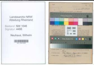 Entnazifizierung Wilhelm Neuhaus , geb. 09.01.1900 (Monteur)