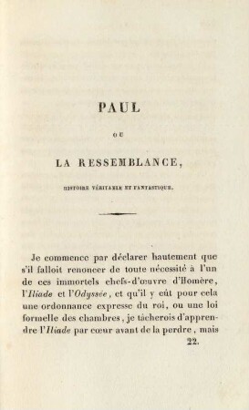 Paul ou la ressemblance, histoire véritable et fantastique
