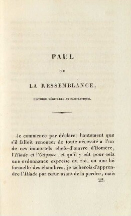Paul ou la ressemblance, histoire véritable et fantastique
