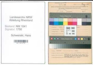 Entnazifizierung Hans Schwenski , geb. 15.03.1900 (Kaufmann)