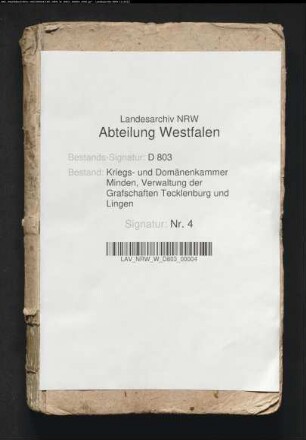 Bereisungsprotokoll der Grafschaft Tecklenburg