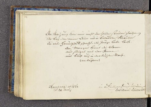 Ludwig Heinrich Leisewitz. – Hamburg, 26.06.1776