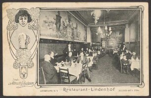 Ansichtskarte „Restaurant – Lindenhof“, Lindenstraße [1/2]