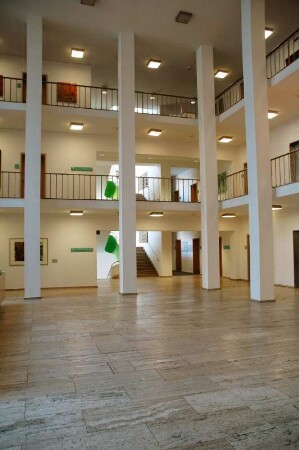 Neuer Sächsischer Landtag, Bibliothekskonzeption für das Bildungsland Sachsen : Vorstellung der "Bibliothekskonzeption für das Bildungsland Sachsen" im Sächsischen Landtag, 8. Mai 2008. Konzeption Prof. Dr. Thomas Bürger, Generaldirektor Sächsische Landesbibliothek – Staats- und Universitätsbibliothek Dresden (SLUB). Eingangsfoyer im Altbau