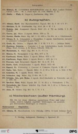 Bücher und Manuscripte: Autographen (Nr. 872-893)