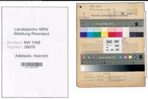 Entnazifizierung Heinrich Adelseck , geb. 19.06.1906 (Bauarbeiter)