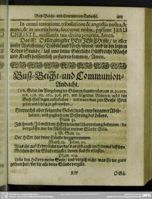 Buß- Beicht- und Communion-Andacht