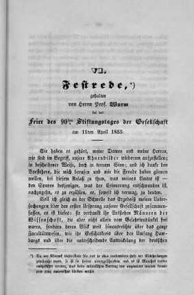 VI. Festrede