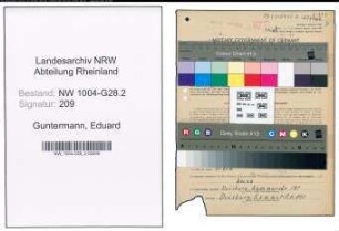 Entnazifizierung Eduard Guntermann , geb. 17.06.1900 (Postschaffner)