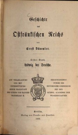 Geschichte des Ostfränkischen Reichs, 1. Ludwig der Deutsche
