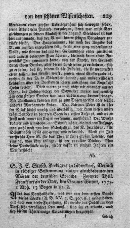 Versuch in richtiger Bestimmung einiger gleichbedeutender Wörter der deutschen Sprache. T.2.