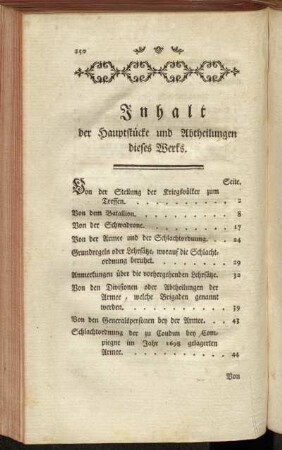 Inhalt der Hauptstücke und Abtheilungen dieses Werks.