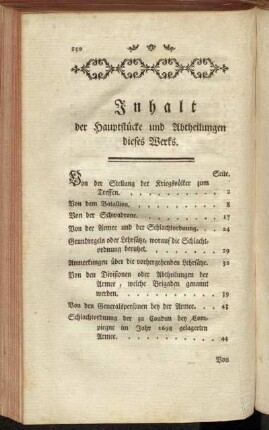 Inhalt der Hauptstücke und Abtheilungen dieses Werks.