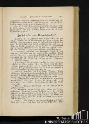 Fruchtbarkeit oder Unfruchtbarkeit?
