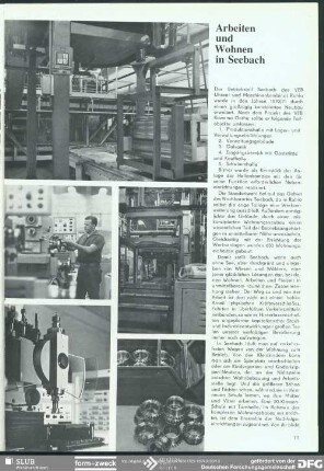 Arbeiten und Wohnen in Seebach : Arbeitsumwelt