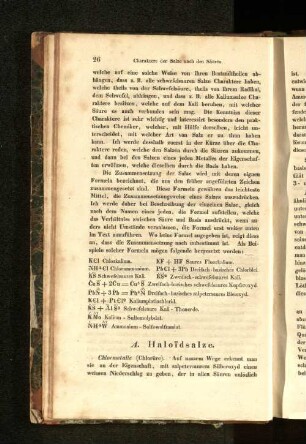Charakter der Salze nach den Säuren.