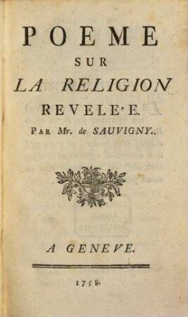 Poëme sur la réligion
