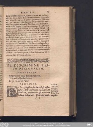 De Discrimine Trium Personarum.