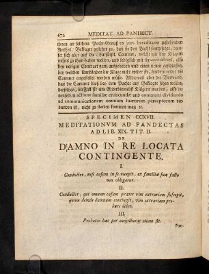 672-681, Sp. 217. De Damno in re locata contingente