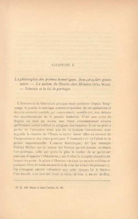Chapitre II. La philosophie des poèmes hpmériques. Son caractère pessimiste. ...