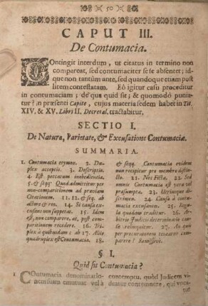 Caput III. De Contumacia.