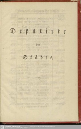 Deputirte der Städte