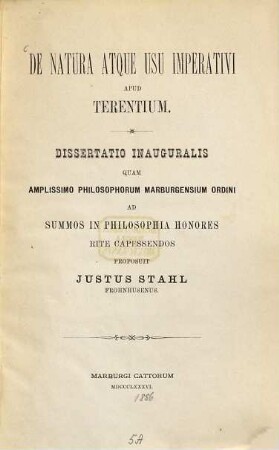 De natura atque usu imperativi apud Terentium