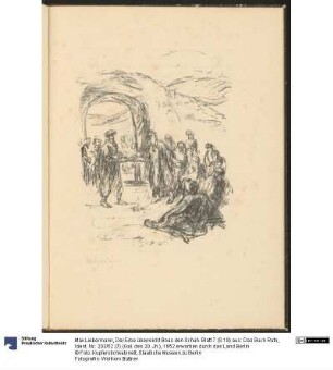 Der Erbe überreicht Boas den Schuh. Blatt 7 (S.19) aus: Das Buch Ruth