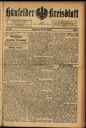 Ausgabe vom Samstag, den 24. Oktober 1896.