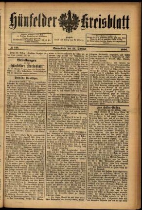 Ausgabe vom Samstag, den 24. Oktober 1896.