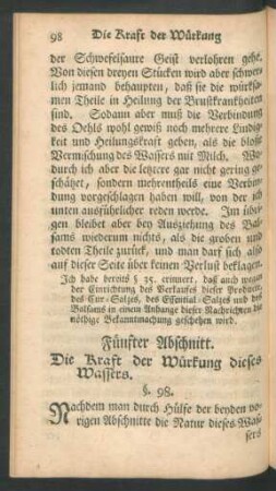 Fünfter Abschnitt. Die Kraft der Würkung dieses Wassers.