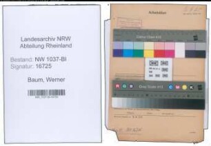 Entnazifizierung Werner Baum , geb. 20.02.1894 (Verwaltungsangestellter)