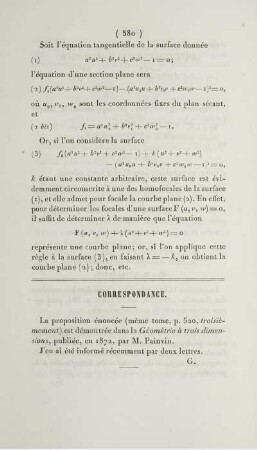 Correspondance.
