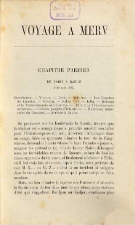 Voyage à Merv : les Russes dans l'Asie centrale et le chemin de fer transcaspien. Ouvrage contenant 84 grav. et 14 ct.
