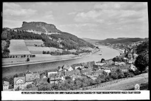 Blick auf Stadt Königstein an der Elbe mit Lilienstein