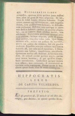Hippocratis Liber De Capitis Vulneribus