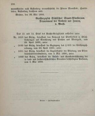 Das 13. und 14. Stück des Reichs-Gesetzblatts enthalten unter ...