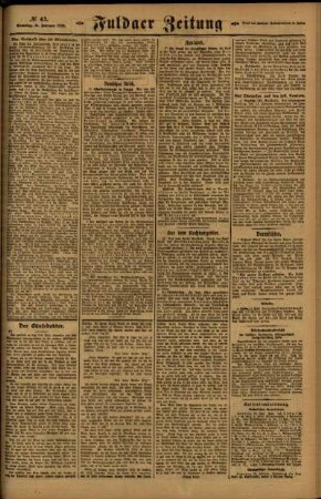 Zweite Ausgabe vom Samstag, den 21. Februar 1920.
