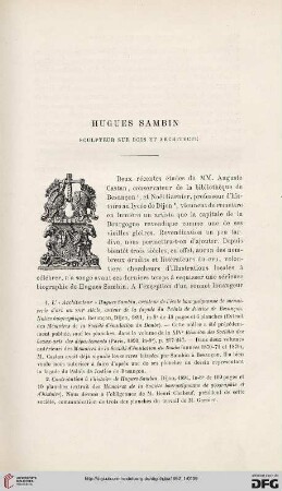 3. Pér. 7.1892: Hugues Sambin : sculpteur sur bois et architecte