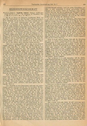 493-497 [Rezension] Morenz, Siegfried, Aegyptische Religion