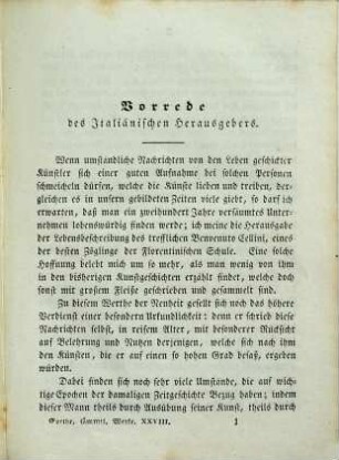 Goethe's sämmtliche Werke : in vierzig Bänden, 28 : Benvenuto Cellini